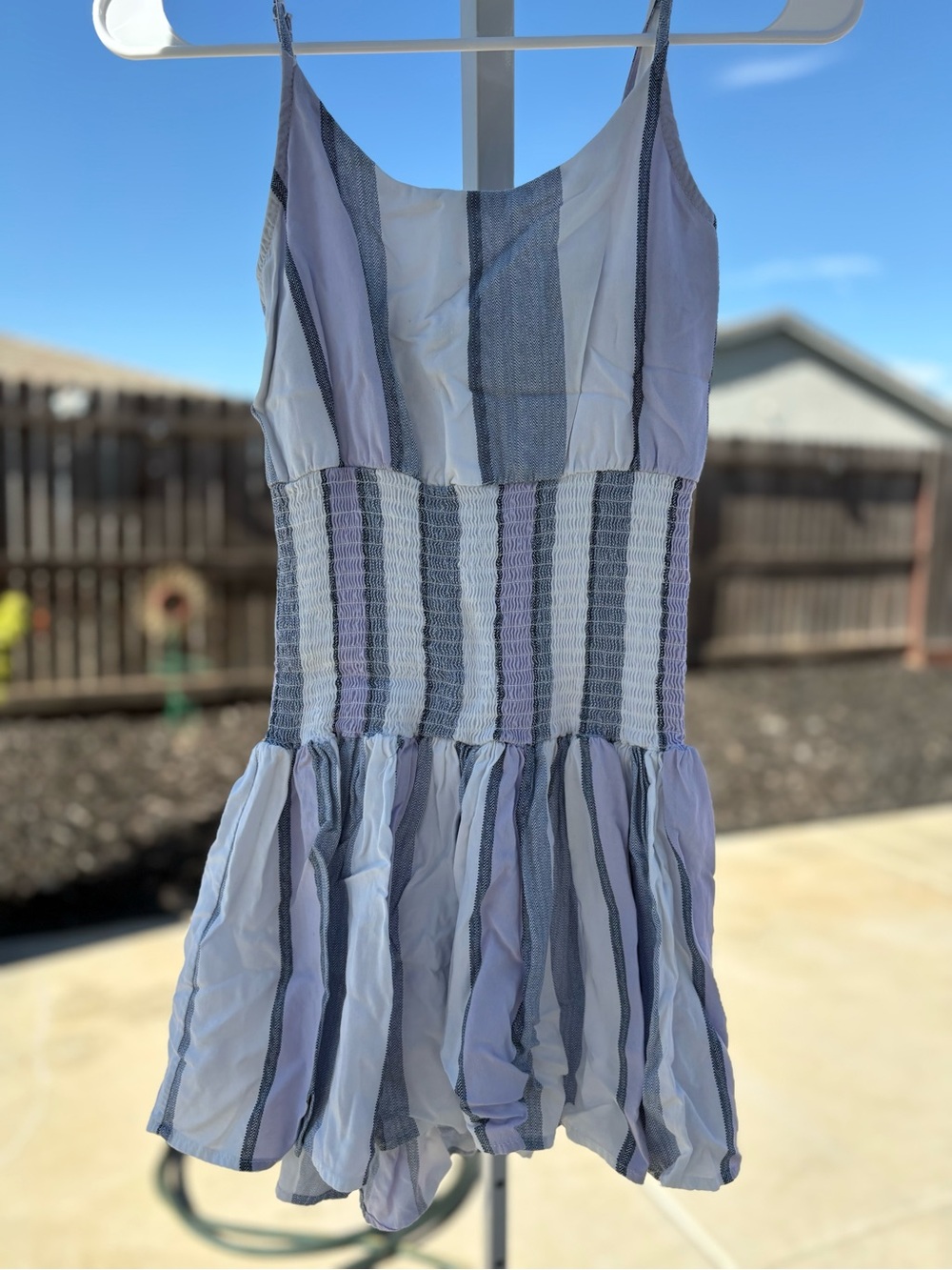 Ocean Drive Striped Smocked Sundress - Blue & White